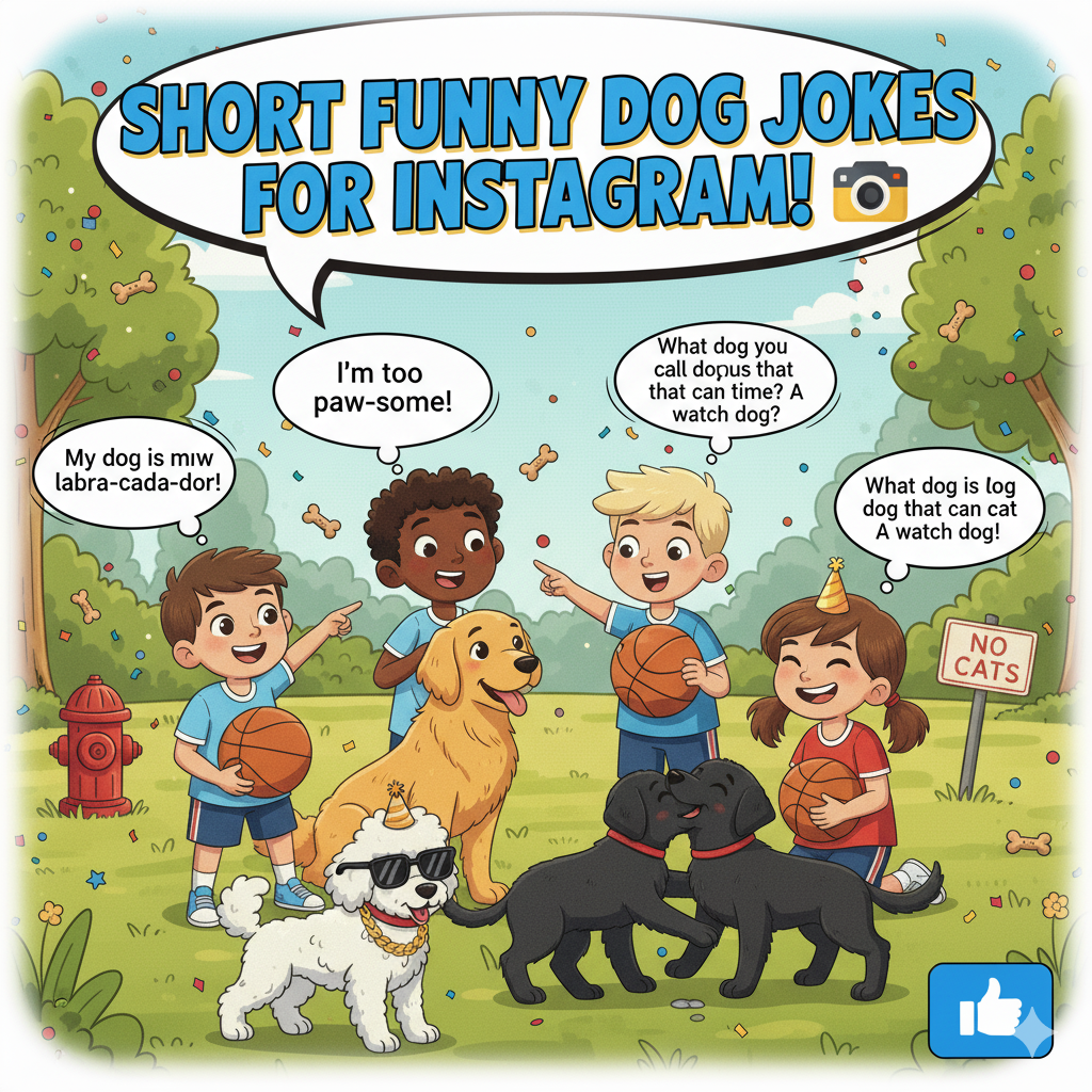 Short Funny Dog Jokes for Instagram 📸