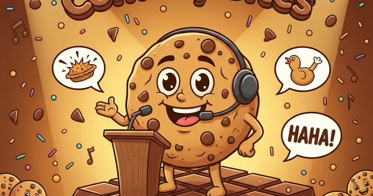 😋 Chocolate Chip Comedy Bites — serving warm, melty laughs straight from the cookie jar! 🍪✨