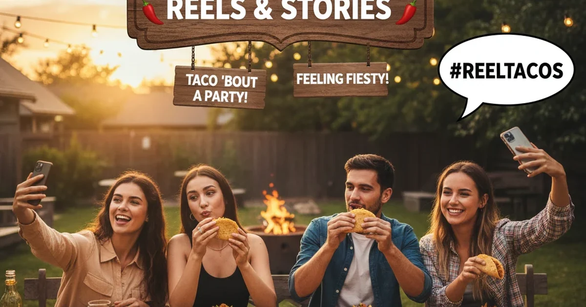 A fun, colorful taco with animated expressions, perfect for playful Instagram Reels and Stories content.