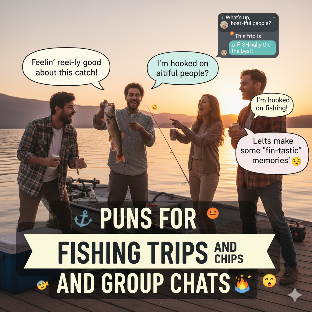 Puns for Fishing Trips and Group Chats 🎉