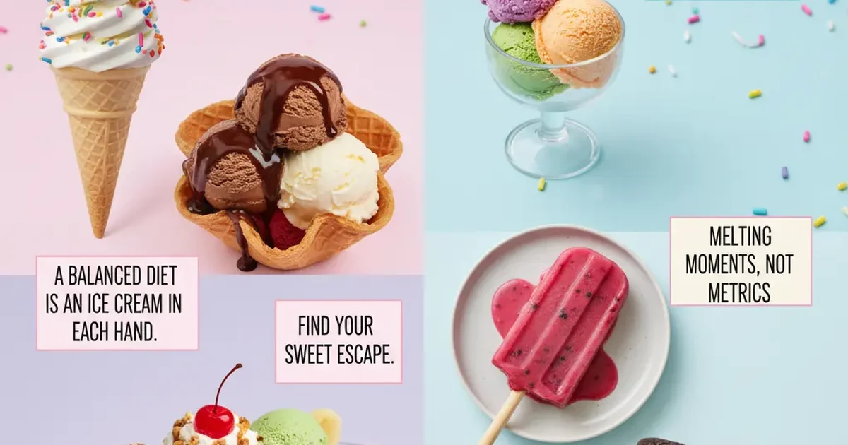 A bright and colorful ice cream cone held up for a photo, perfect for social media vibes with sprinkles and a sunny background.