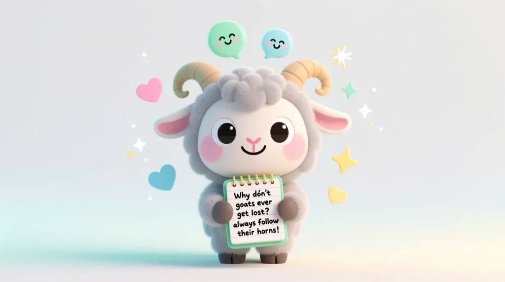 A stylish cartoon goat posing with sunglasses and sparkly pastel elements, designed in a modern Instagram-aesthetic style.