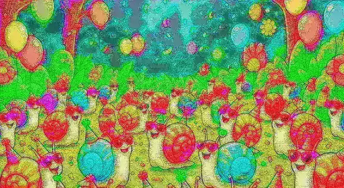 Party-ready snail puns illustration with cartoon snails celebrating with balloons and confetti, playful humor image