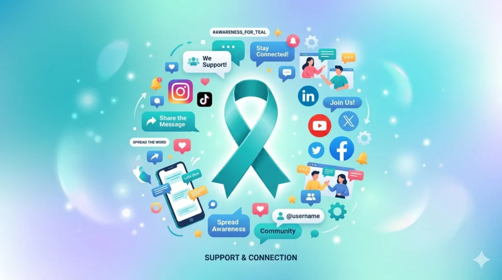 teal ribbon meaning