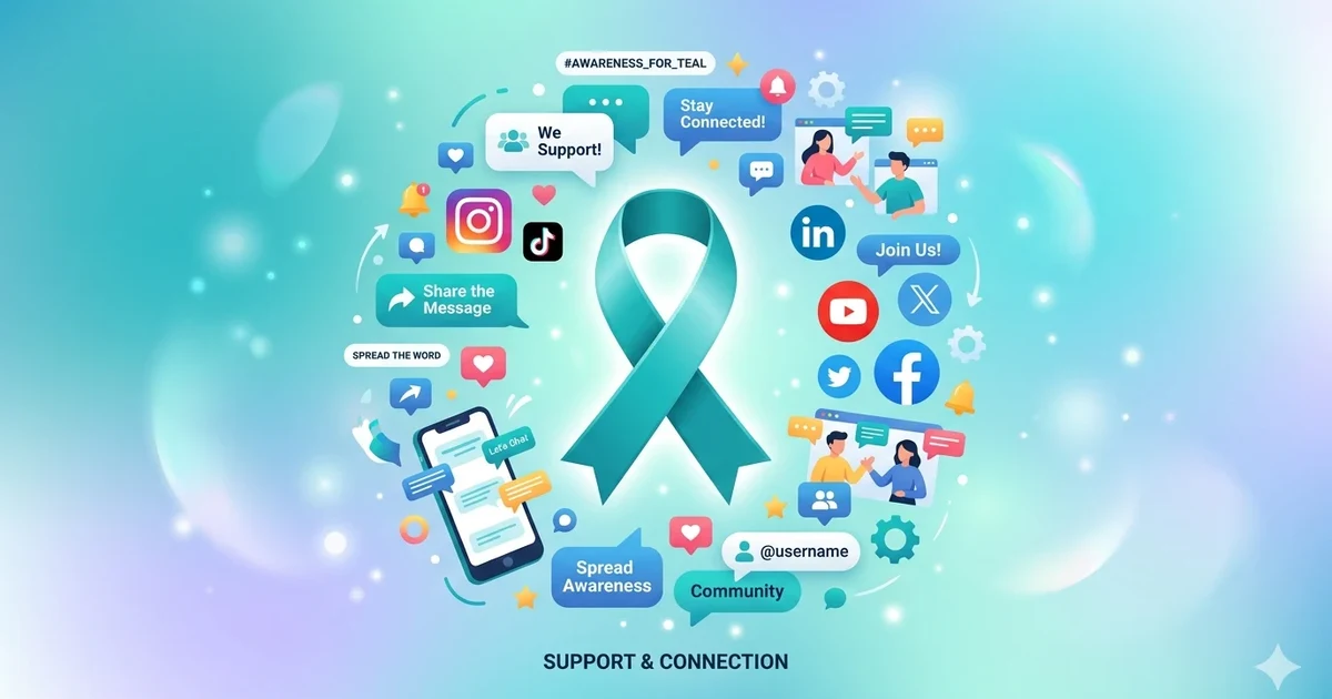 teal ribbon meaning