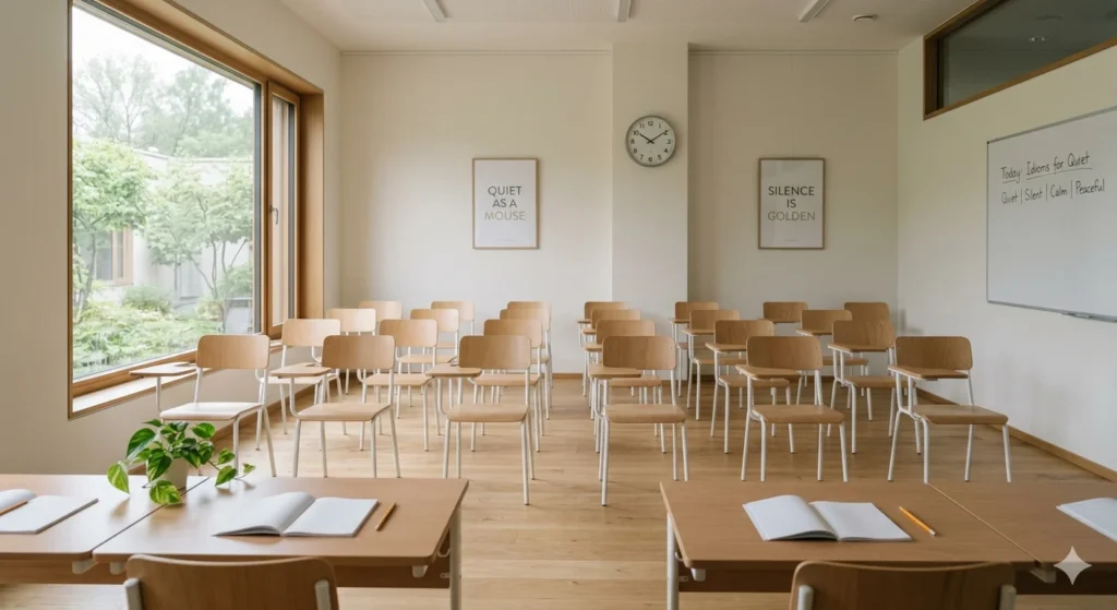 idioms for quiet